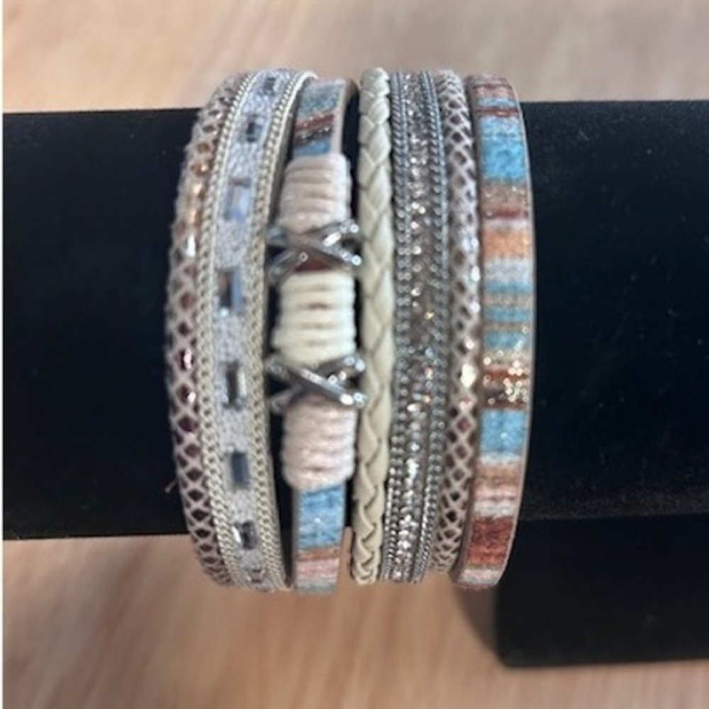 Boho‎ Bracelet Set Stackable Rhinestone Beaded Wrap Bracelet Women's Jewelry New
